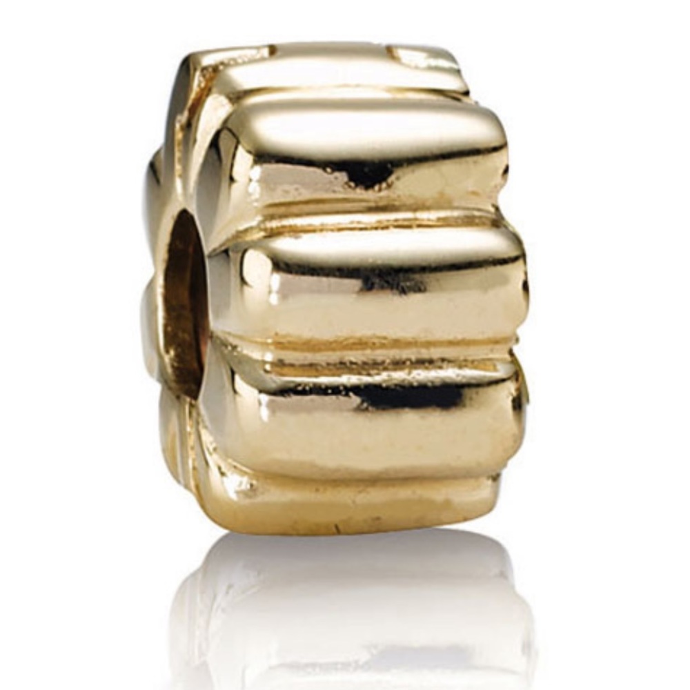 14K Gold Ribbed Clip